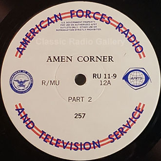 Amen Corner radio transcription disc